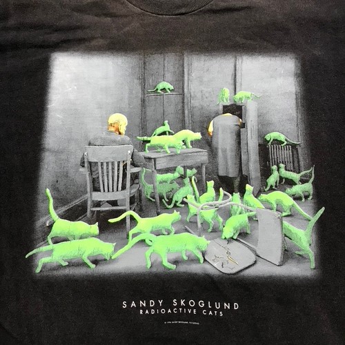 VINTAGE Sandy Skoglund Shirt Herren Large Radioactive Cats Single Stitch USA 90s - Bild 4 von 13