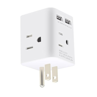 Multi Plug Outlet Extender Electrical Wall Outlet Splitter With 4 15amp AC Outle