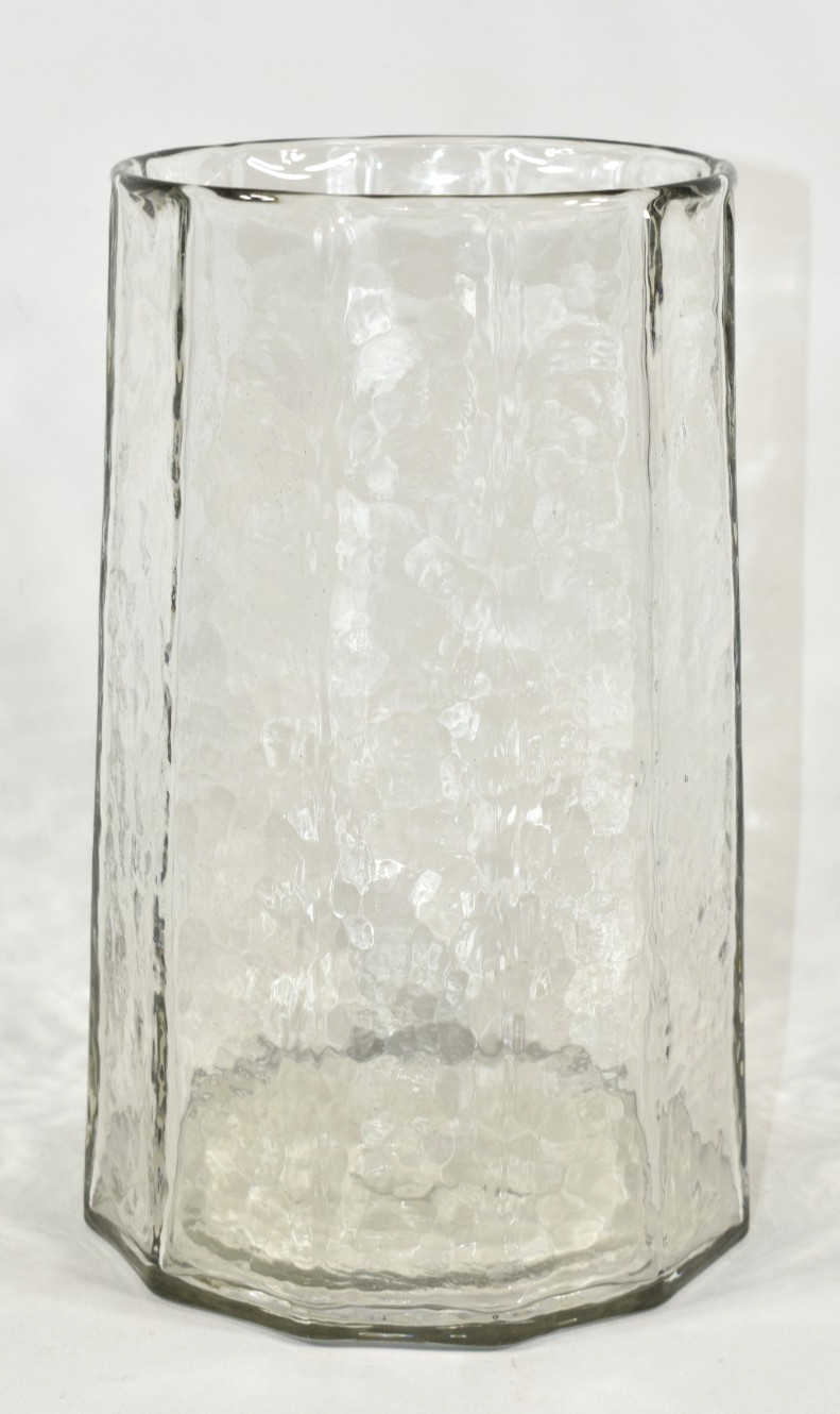 Pottery Barn Hammered Cafe Recycled Clear Glass 10.75" Hurri