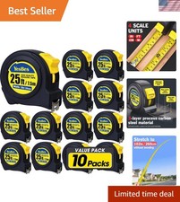 Tape Measure 25 ft, 10 Pack Bulk Easy Read Measuring Tape Retractable, Measur...