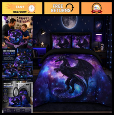 Dragon Space Comforter Set for Kids - Lightweight Summer Bedding, 100 Microfibe