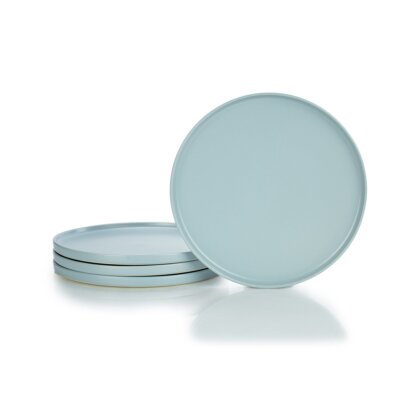 Everything Kitchens Modern Flat 11'' Dinner Plates (Set of 4) | Dusty Blue