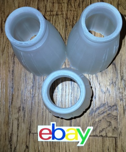 Stylinsh 3 Pc Lot Vintage CEILING Fan FIXTURE Frosted GLASS SHADES 2" Base Mount - Picture 3 of 4