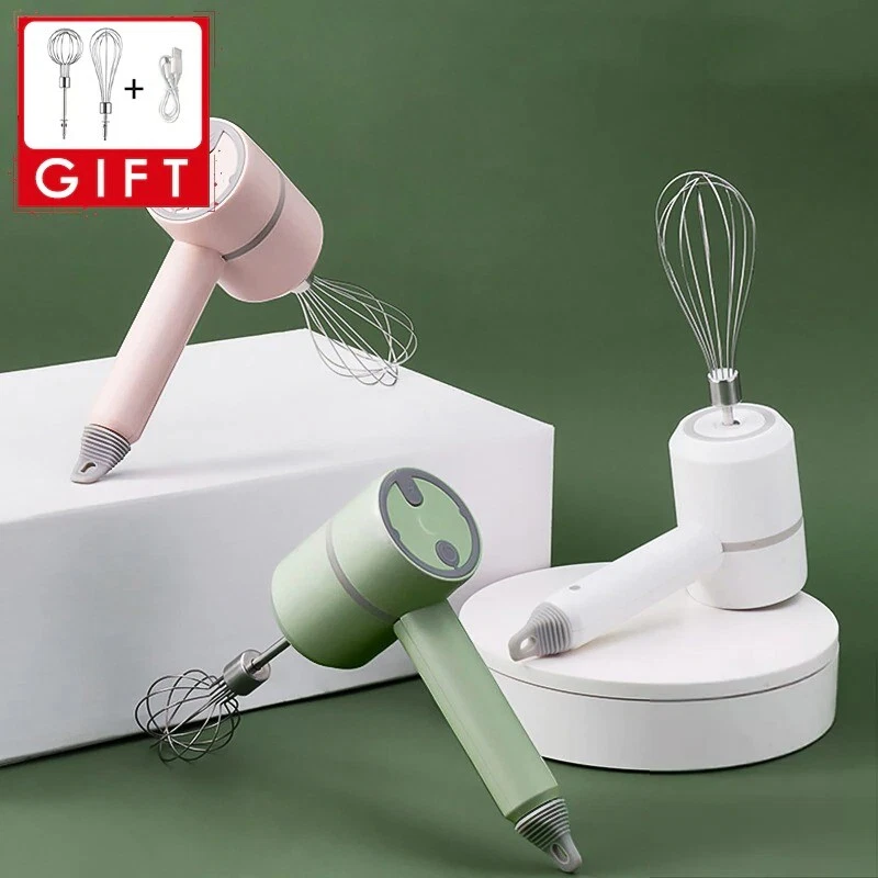 Wireless Electric Egg Beater With 2 Hardware, Manual Blender