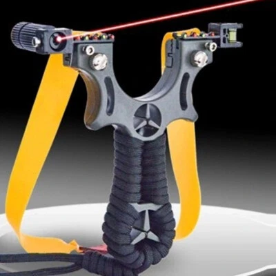 MARKENLOS Profi Stahl Schleuder Steinschleuder Zwille Sportschleuder Outdoor +100 Kugel