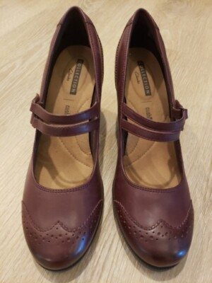 #ad Brand New Sz 9.5M Clarks Collection Tilly Mary Pumps Maroon Womens $27.00