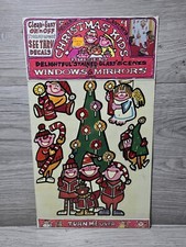 1978 Sealed NOS Christmas Kid Window Mirror Decals Spearhead Holiday Angel Tree