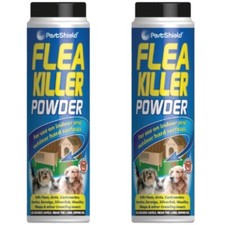 2X FLEA POWDER KILLER TREATMENT FOR CARPETS HOMES DOG FURNITURE ANIMALS 200G