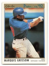 Marquis Grissom 1992 O-Pee-Chee Premier BASEBALL #176 Montreal Expos