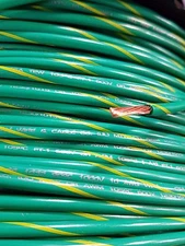 MTW MACHINE TOOL PRIMARY 10 GAUGE GREEN/YELLOW COPPER STRANDED GROUND WIRE 50'