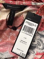 NEW £153 BCBG maxazria Colourful Maxi Summer Festival Artisan Dress BNWT Size L