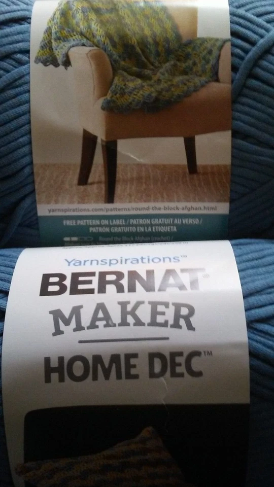 Spinrite 161211-11006 Bernat Maker Home Dec Yarn-Steel Blue Lot of 2 New - Image 3 of 4
