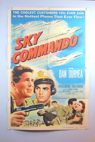 SKY COMMANDO 1953 Authentic Movie Poster #53/424- 27x41 A5-4-20