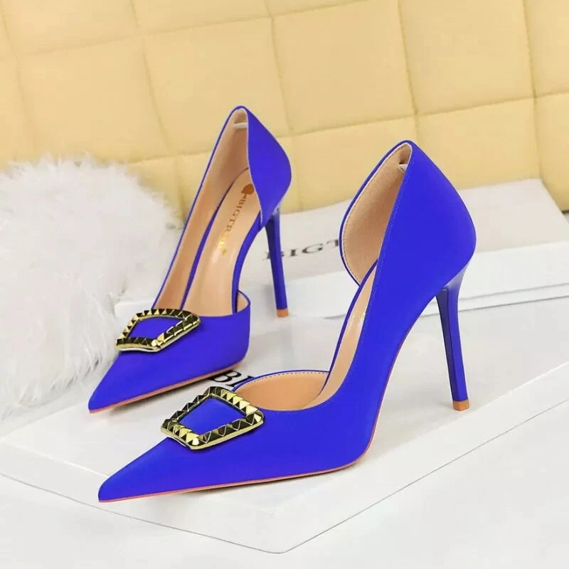 Chaussures à Talons Pour Femme 'Mercante Di Fiori' - Taille 36 - Talon 8cm - Bleu - Occasion Très Bon état