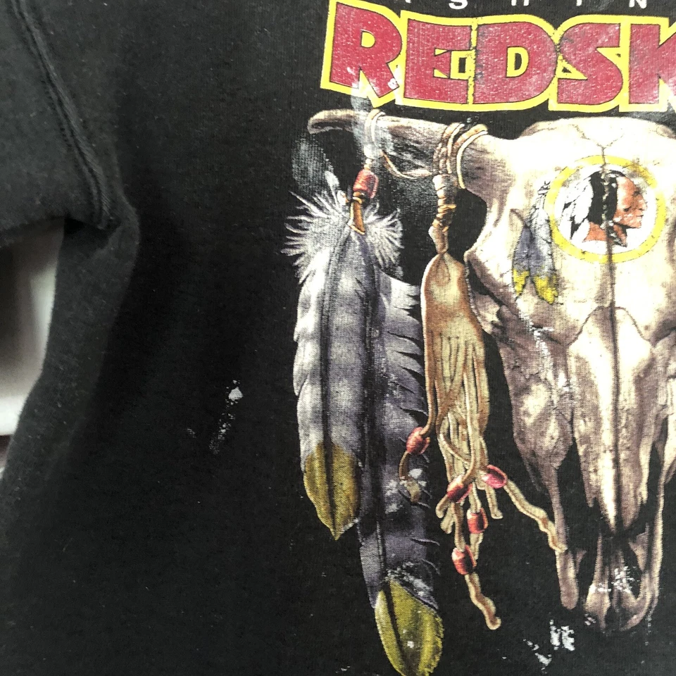 Толстовка с черепом Salem Sportswear Washington Redskins для мальчиков 18–20 винтаж A2288 - Изображение 4 из 4