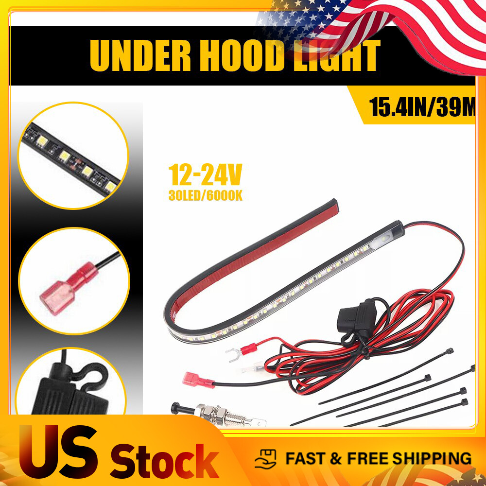 Under Hood LED Light Strip Kit - on/off Automatic - Universal fits Any Vehicle