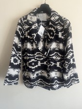 Bnwt Element Coat Size M 10 Black Jacket Aztec Native Ethnic Motifs Blazer Boho