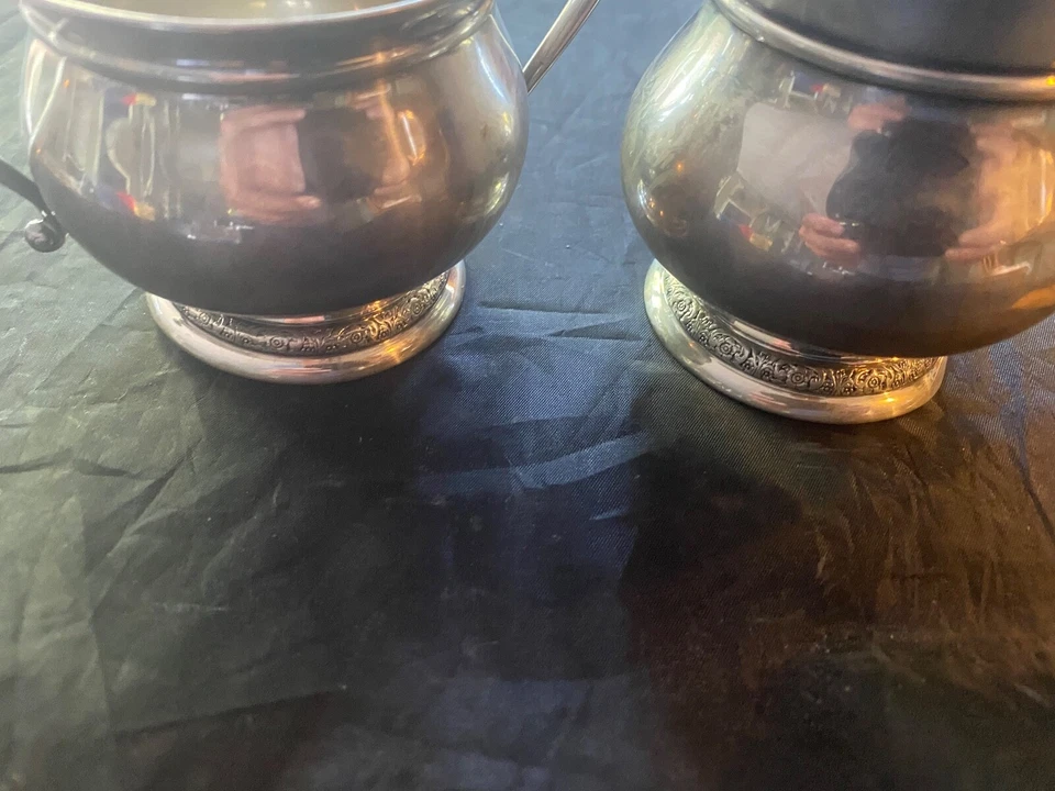 PRELUDE BY INTERNATIONAL STERLING SILVER CREAMER AND SUGAR GREAT SHAPE. - Image 2 of 3