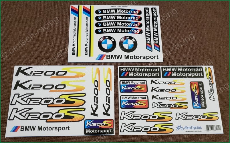 BMW K1200S Motorrad Motorsport Laminated Decals Stickers Kit | eBay