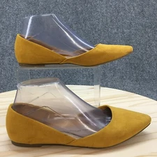 Time and Tru Shoes Womens 7 Slip On D'orsay Flats Mustard Pointed Toe Casual