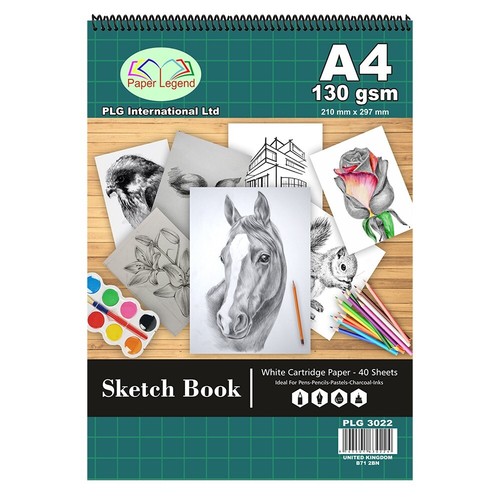 A1,A2,A3,A4,A5 Sketch Book 130gsm White Cartridge Paper Artist Drawing Sketching - Picture 16 of 19
