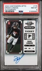 2022 Panini Contenders Optic Drake London On Card AUTO Rookie Ticket PSA 8