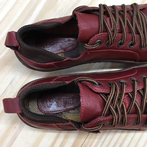 Born Shoes Womens 6 M Althea Casual Sneakers Burgundy Leather Lace Up Low Top - Picture 6 of 18