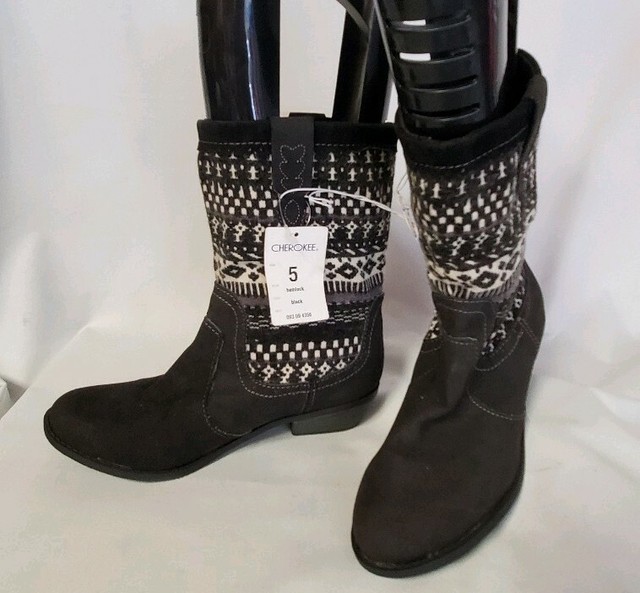 NWT Cherokee Boots Navajo Cloth Upper Black Sz.5 *A27 eBay