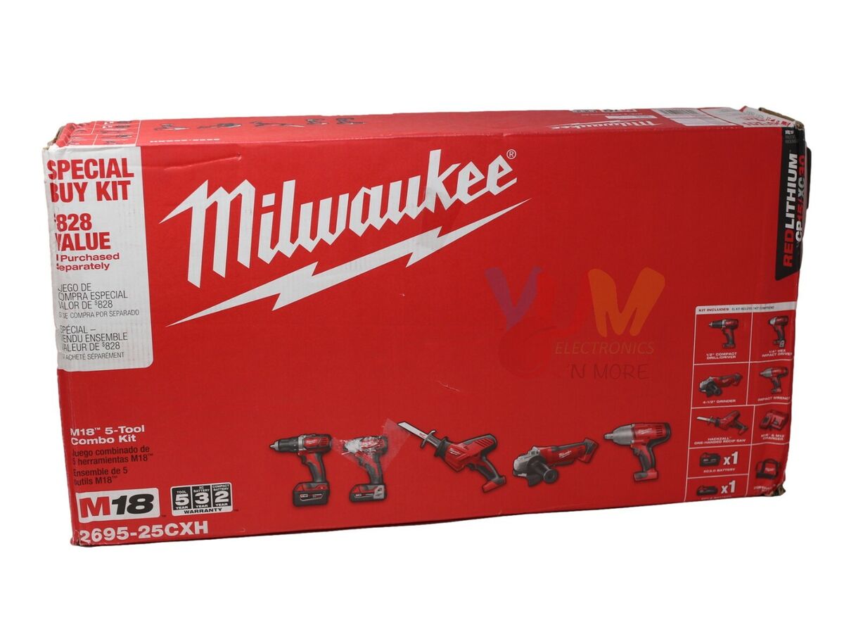Milwaukee 2695-25CXH 18V Cordless Combo Tool Kit 45242559480 eBay