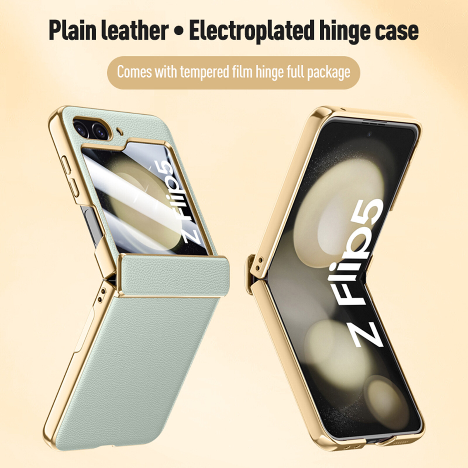 For Z Flip 5 Mobile Phone Case Folding Screen Electroplated Plain