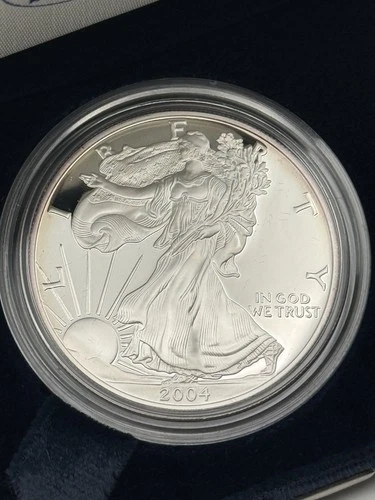 2004 W 1 oz Silver American Eagle Proof US Mint OGP & COA - Amazing