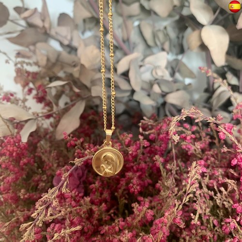 Collar Virgen Niña. Cadena de bolitas de acero inoxidable. Regalo perfecto para - Imagen 4 de 7