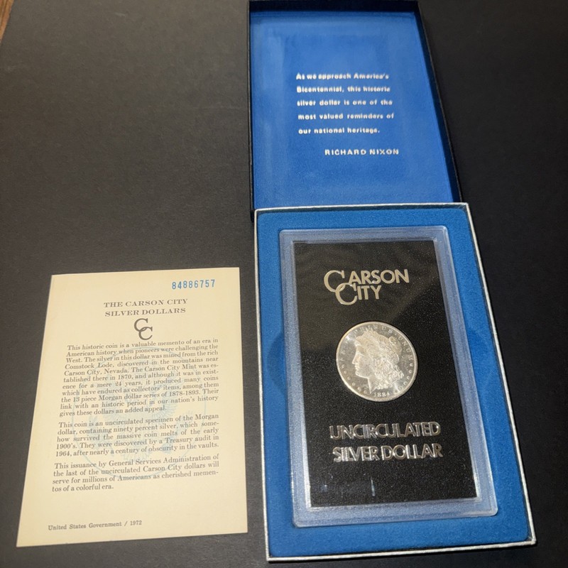 1884-CC Uncirculated Morgan Silver Dollar GSA W/ Box & COA
