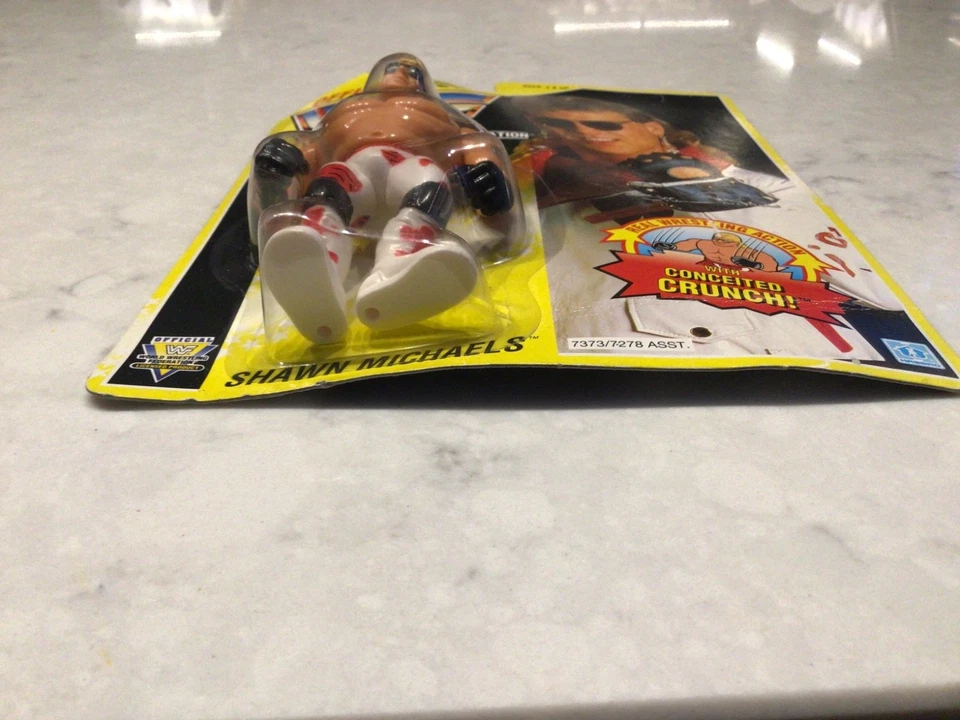 WFF WORLD WRESTLING FEDERATION 1993 SHAWN MICHAELS PANTALONES BLANCOS EN TARJETA ORIGINAL Foto 4 de 4