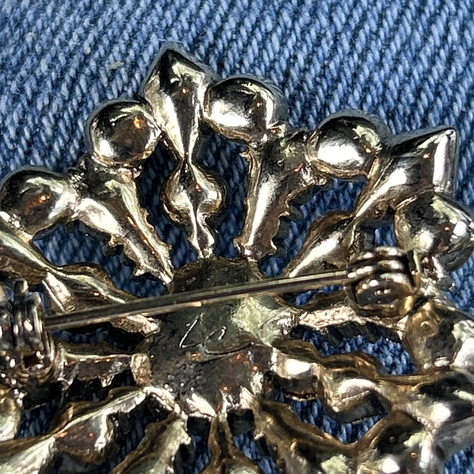 Liz Claiborne? Broche Diamantes de Imitación Bronce, Dorado, Ámbar, Verde Colores Otoño por LC Foto 3 de 4