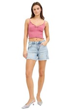 Risen Jeans - High Rise Flower Patched Shorts 4" Inseam - RDS6405 - Final Sale