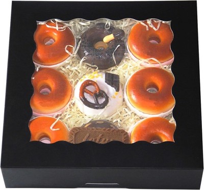 Auto-pop Up Schwarz 20,3x20,3x6,4cm 12Pcs Plätzchen Box mit Fenster Gebäck M