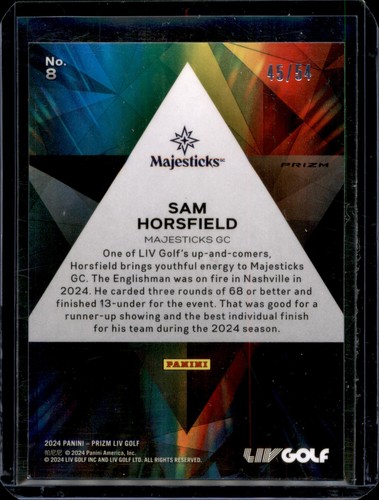 2024 Panini Prizm LIV #8 Prizmatic Sam Horsfield Green Mojo #/54 - Foto 2 di 2