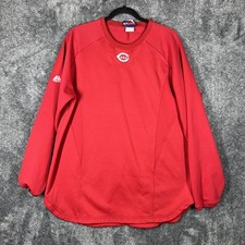Cincinnati Reds Sweatshirt Mens Large Red MLB Baseball Majestic Pullover Warmup