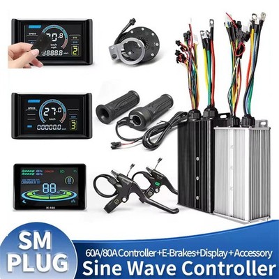 Ebike 48V-72V 60A 80A Controller mit Display PAS Brake Kit für 1000W-5000W Motor