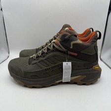 Mens 12 Merrell Moab Speed 2 Leather Waterproof Hi-Top Hiking Boot Olive J037781