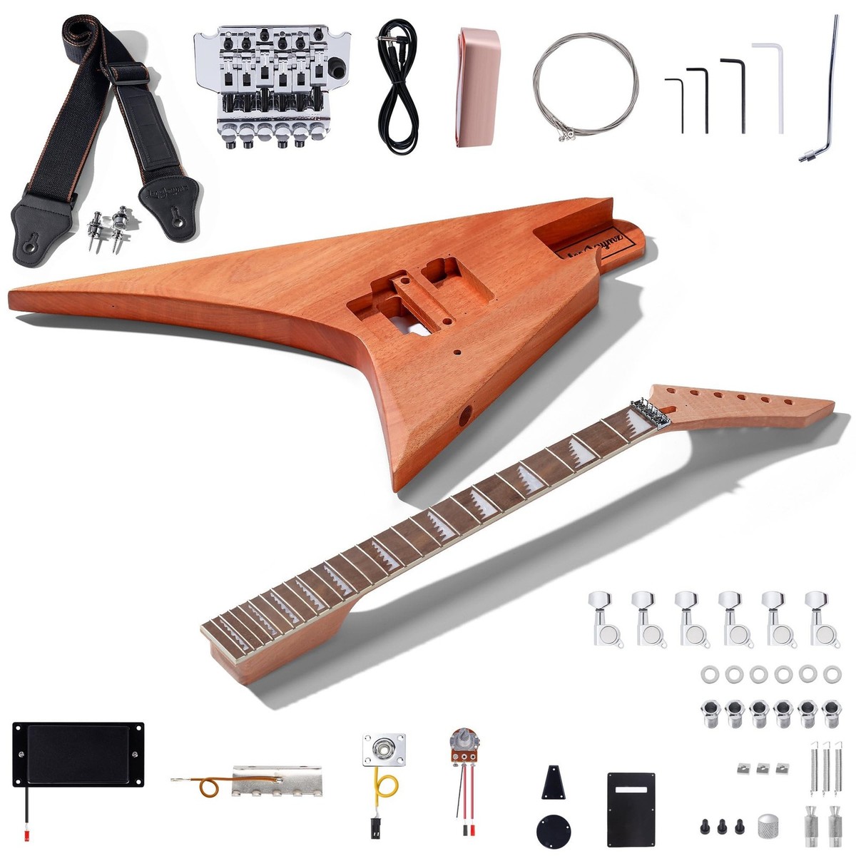 Leo Jaymz DIY Electric Guitar Kits in AL Style - Mahogany