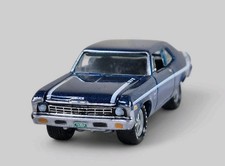 1970 Chevy Nova Yenko Rare Diorama Collectible Diecast Model Car 164 Blue Loose