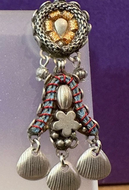 Pendientes Poste Barra Ayala "Indigo" Acero Inoxidable, Cuentas/Hilo Nuevos Foto 4 de 4