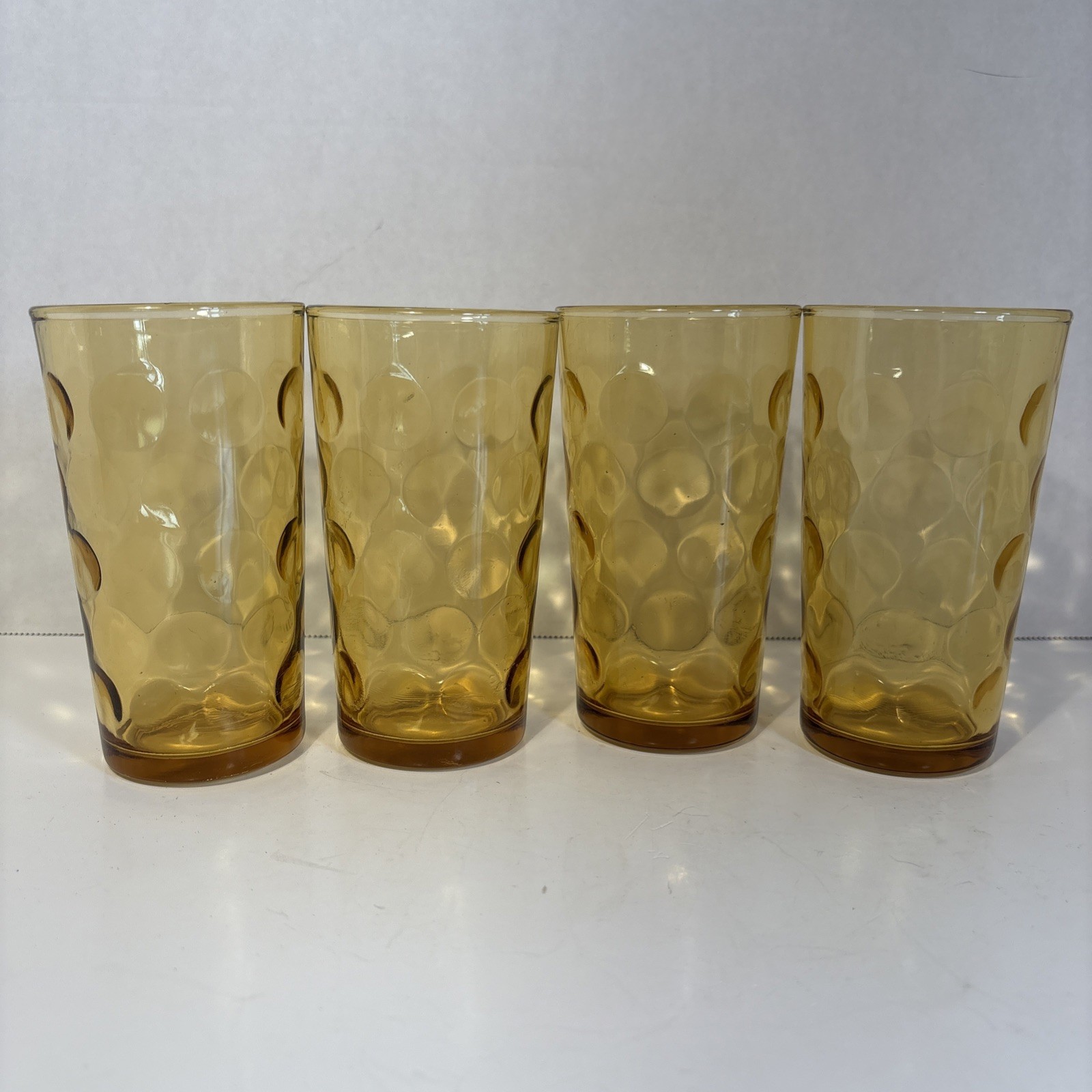 4 Vintage Hazel Atlas Amber El Dorado Optic Dot 5