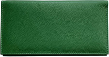 Emerald Green Basic Genuine Leather Checkbook Cover for Men  Women
