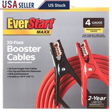 20ft 4 Gauge Heavy Duty Jumper Cables Tangle-free Boosters Suvs Trucks New