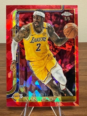 2025-26 Topps Chrome Sapphire -Jarred Vanderbilt-Red Sapphire 5/5 Bookend-Lakers