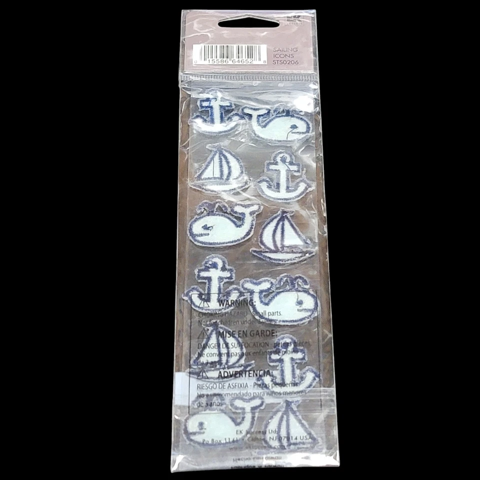 Наклейки стикеры стиль вышитые парусные значки синий кит якорь для скрапбукинга - Изображение 4 из 4