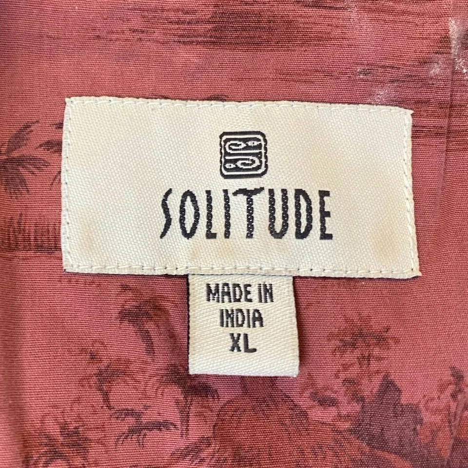 Soltitude Mens Hawaiian Shirt Size XL Short Sleeve Button Up Casual Red Tropical - Image 3 of 4